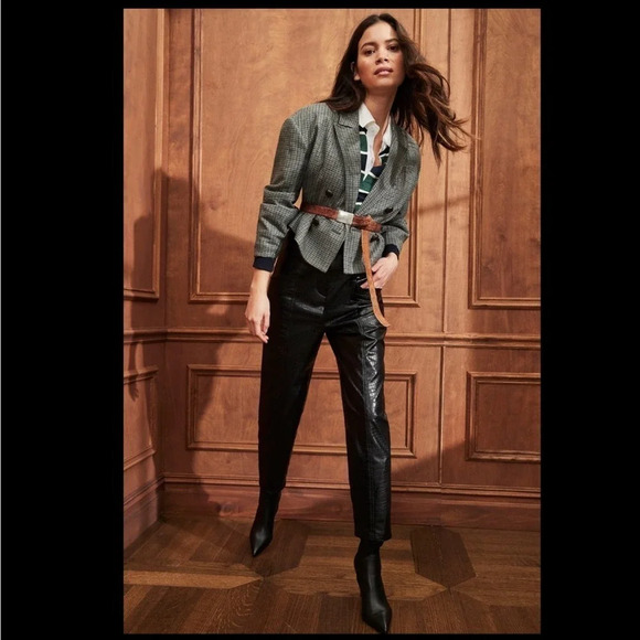 Veronica Beard Sybille Houndstooth Wool blend Cropped Jacket Blazer size 2 - Picture 14 of 16